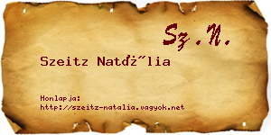Szeitz Natália névjegykártya